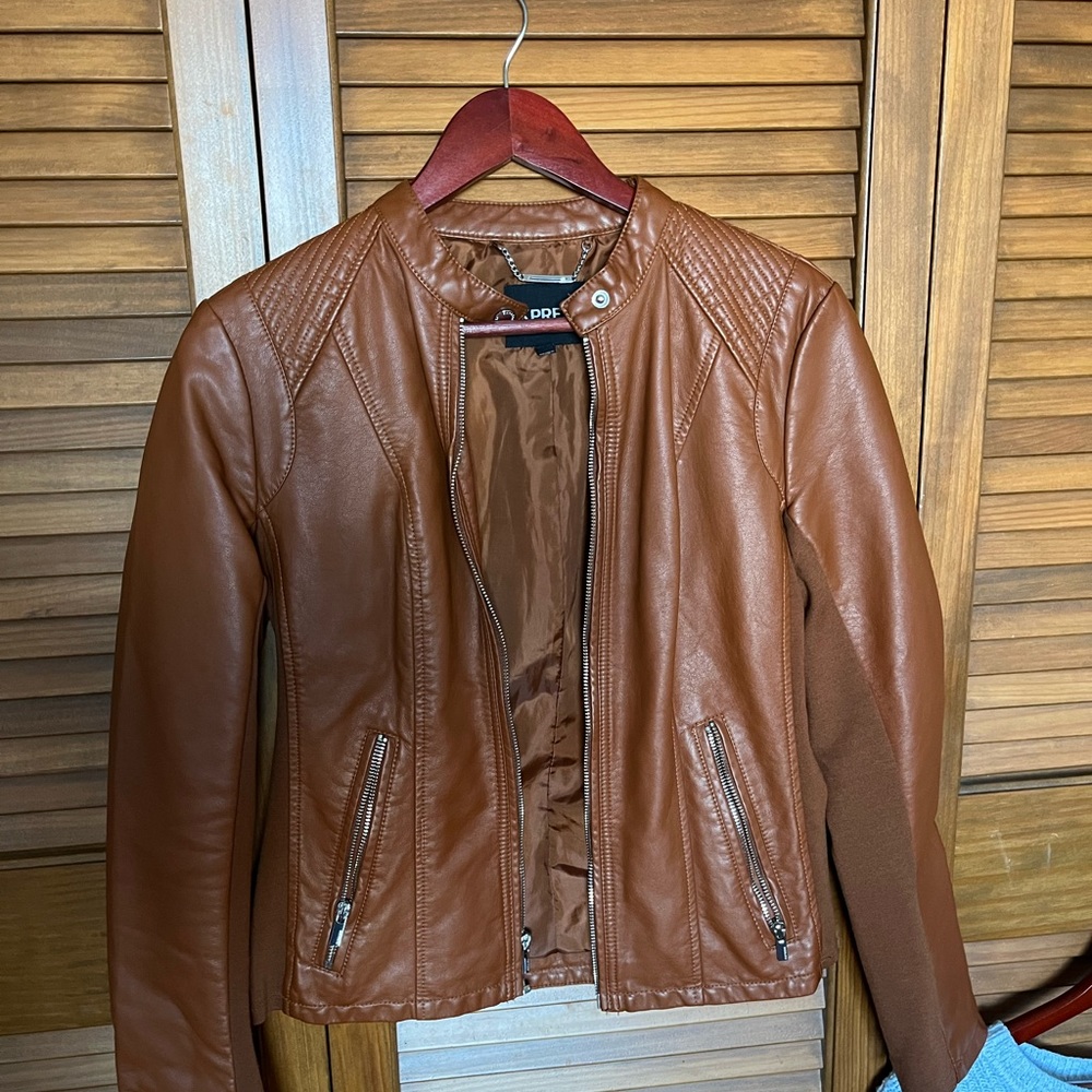 Brown leather jacket